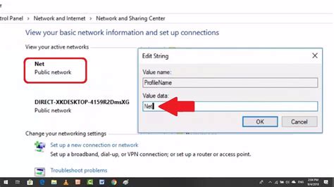 Windows 10 change active network type
